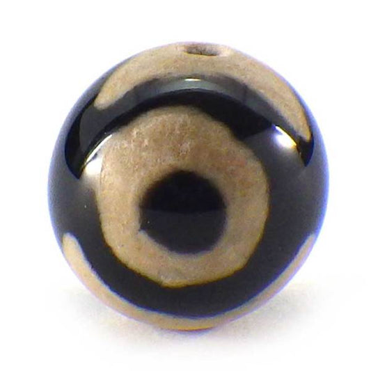 三眼天珠(丸)(黒)10mm(1個)